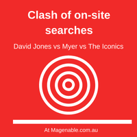 On-site search comparison - Myer, David Jones, The Iconic - hero image