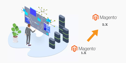 Magento 2 migration hero image. Data migration from Magento 1 to Magento 2 tutorial
