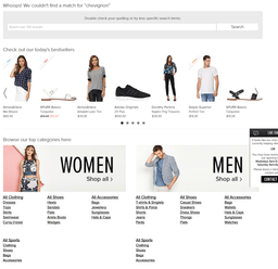 The Iconic search results page - no search term found