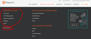 Magento products - cloud and open source