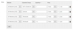 Magento 2 tier and customer group prices